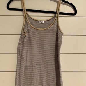 Splendid Micro Stripe Lace trim tank